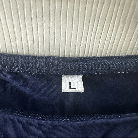 Stretchy Navy Off Shoulder Long Sleeve Maxi Dress Maternity Friendly Size L - Picture 4 of 10